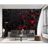 Eierme Tech Red Blocks Wall Mural Wallpaper for Bedroom 103"