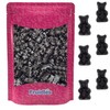 Fruidles Sugar Free Black Licorice Bears, Firm Licorice Gummy Bears,