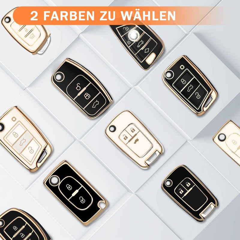 FT FUNTOR FT FUNTOR 2 Tasten Autoschlsselabdeckung fr Vauxhall(Schwarz)