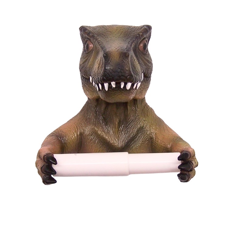 Whimsical T-Rex Toilet Paper Holder - 7" Wall Mounted Bathroom