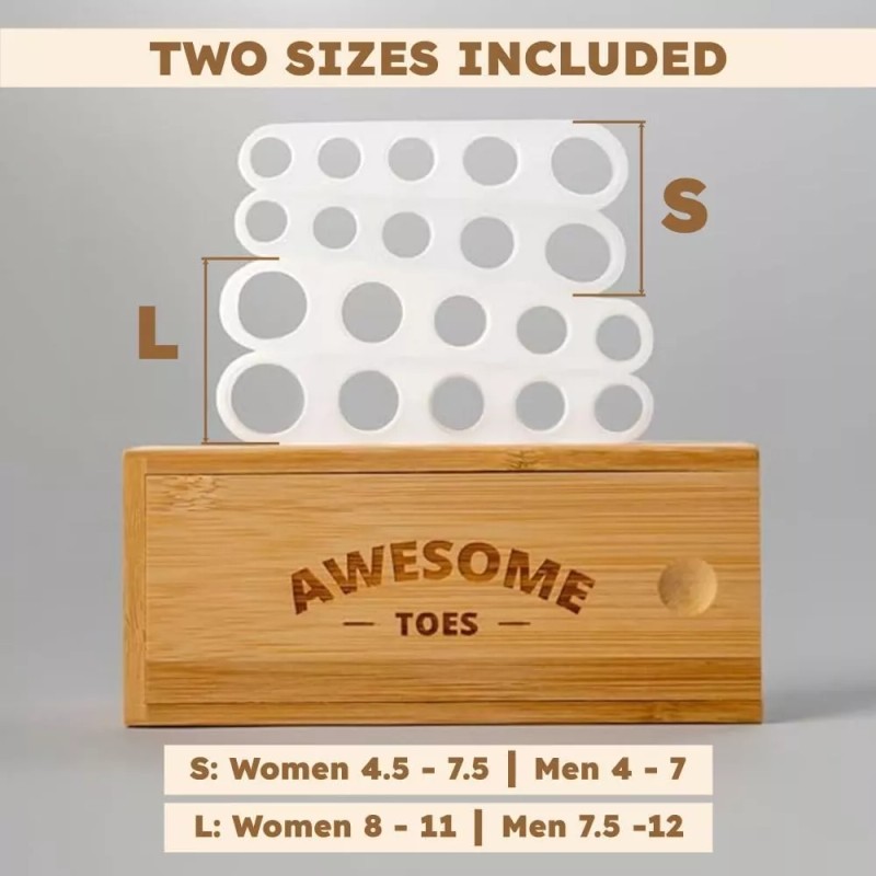Yoga Trapeze Awesome Toes Spacers - Natural Toe Spreaders &