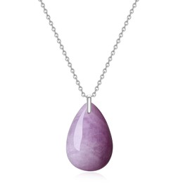 COAI Women's 925s Necklace Made of Gemstones Tear of Angel Pendant, Stone, Kunzite