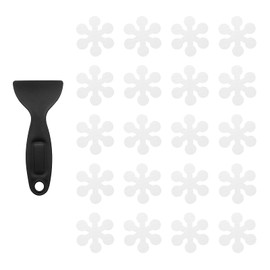 uxcell 20pcs Non-Slip Bathtub Stickers, Anti-Slip Shower Stickers Showers Treads Marble Snow Shaped Appliques with Scraper for Bath Tub Shower Stairs, Clear
