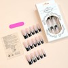 Long Press on Nails Square Black French Tip False Nails