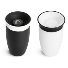 Munchkin® Miracle® 360 Toddler Sippy Cup, Spill Proof, 10 Ounce, 2 Pack, Black/White