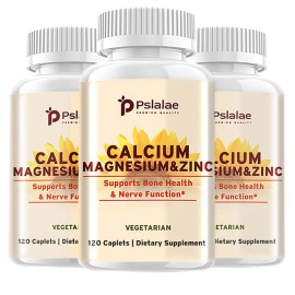pslalae Calcium Magnesium Zinc 1425mg - Advanced Immune Support, Bones & Muscles Health - 3 Pack