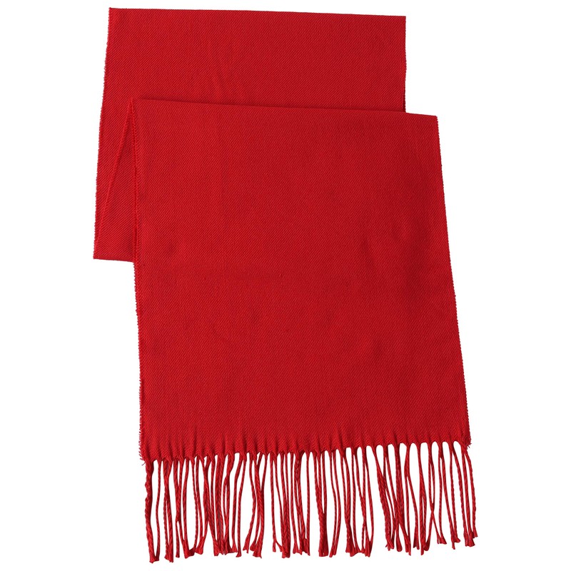 Atano Mens Fine Soft Scarf with Tassel Ends Red