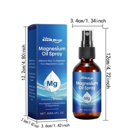 60ml Magnesium Oil Spray | Moisturizing & Hydrating Body Mist | Nighttime Skin Care for Women & Men | Premium Nourishing Oils for Soft, Smooth Skin