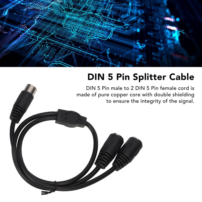 DIN 5 Pin Male to 2 DIN 5 Pin Female