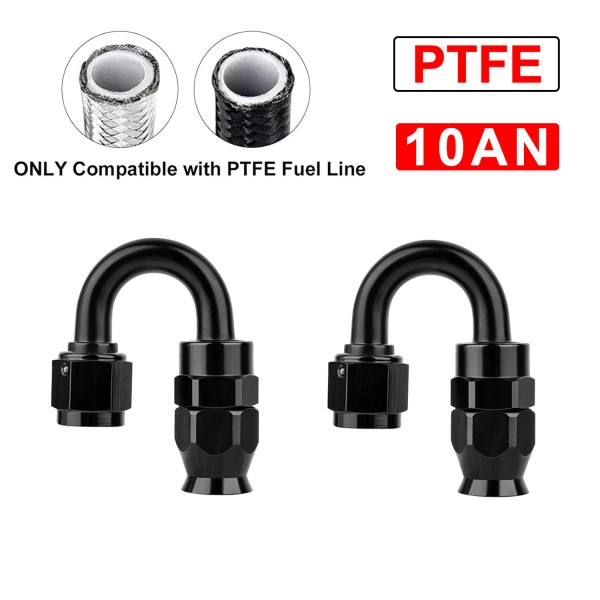 EVIL ENERGY 2PCS 10AN PTFE Hose End Fitting 180 Degree