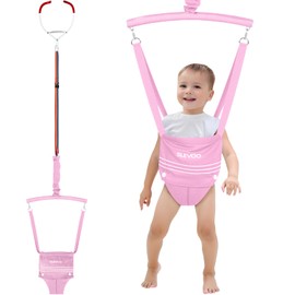 Slevoo Baby Jumper, Baby Doorway Jumper for Babies 6-12 Months, with Easy to Use Clamp and Adjustable Strap, Pink