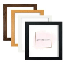 Modern 10x10 Frame Black - Square Picture Frames With Safe Perspex Front & Wall Hanging Hooks - Use As Square Photo Frame - Poster Frames - square frame 10x10 Inch (25.4 x 25.4cm), Black)