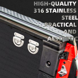 STIEEY Stainless Steel Truck Tie Down Anchors, Heavy Duty Folding D Ring Hooks with Screws, High Polished Surface Perfect for Truck Bed Upgrade