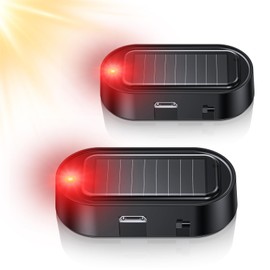 Car Solar Power Simulated Dummy Alarm, Car Security Anti-Theft LED Flashing Fake Lamp with Light Sensor, Car Alarm Light for SUV, RV, Truck