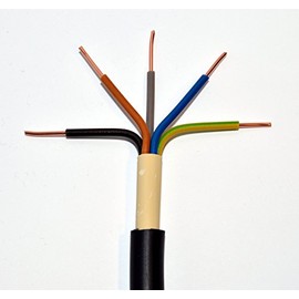NYY-J Underground Cable 5 x 10 mm² RE Black 5 x 10 mm² RE Power Cable Energy Cable – Ordered Quantity Corresponds to Total Length Delivered