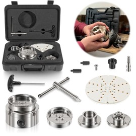 4-Inch Self-Centering Wood Lathe Chuck for Nova, 1" x 8 TPI Thread with 3/4" x 16 TPI Adapter, 4-Jaw Wood Turning Chuck Set