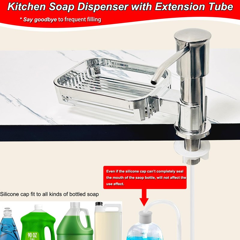 Dish Soap Dispenser for Kitchen Sink, Built in Sink Soap