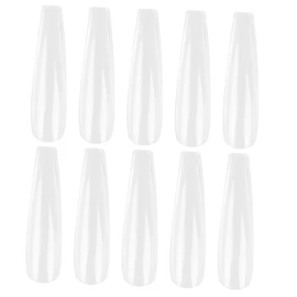 FOMIYES Pcs Long Fake Nails Sticker Set Full Coverage Nail Art Pieces Material for Lasting Manicure Fun