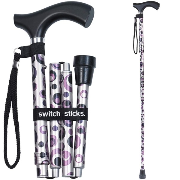 Switch Sticks Walking Cane for Men or Women, Foldable and Adjustable from 32-37 Inches, FSA and HSA Eligible, Storm