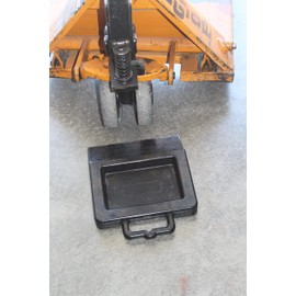 Pallet Jack Wheel Chock - Stop Rolling in Trailer or Truck - Rubber Heavy Duty Stopper with Base - Black