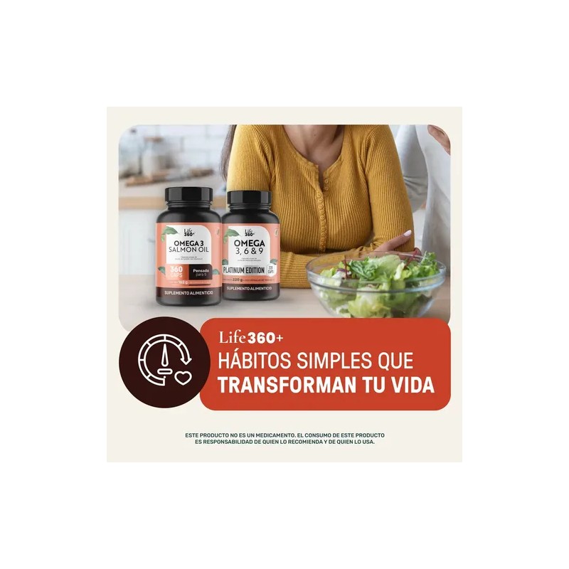 Omega 3 Aceite de Salmón y Vitamina E 360 Cápsulas