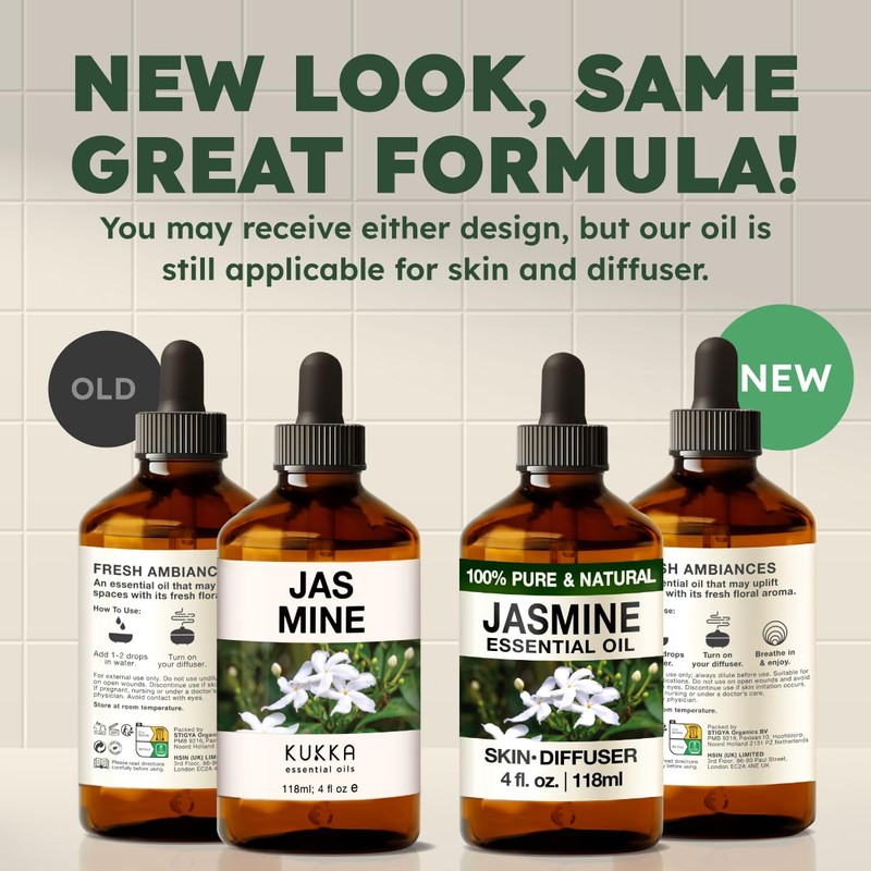 Kukka Jasmine Essential Oil for Diffuser - 4 Fl Oz