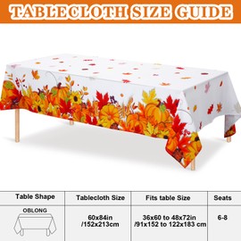 Thanksgiving Fall Leaf Tablecloth Autumn Maple Leaf Table Cover Waterproof Rectangle Fabric Pumpkin Tablecloth Thanksgiving Table Decorations Farm Table Cover for Autumn Harvest Dinner 60 x 84 Inch