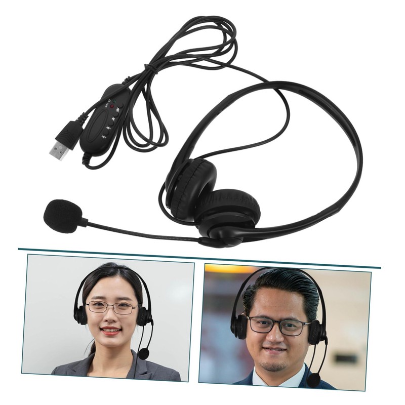 Mikinona Noise Cancelling Office Headphones with Microphone Comfortable Call Center