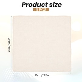 BOHUIZ 6 Pcs Punch Needle Fabric for Overlocking Edges, 7.9 x 7.9 Inch Tufting Cloth Monks Cloth for Punch Linen, Squares Punch Needle Embroidery Fabric for Handwork DIY Art Craft