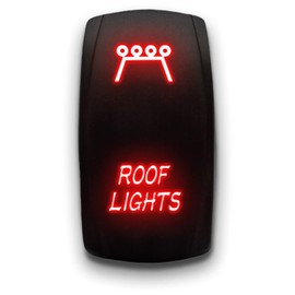 ROOF Lights - Red - Laser Etched Toggle Switch 20A 12V - Vertical Rocker Switch 5-Pin DPST