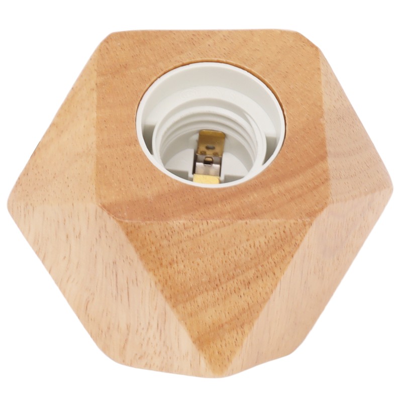 Wooden Diamond Lamp Base E27 Socket Modern Small Wood Table