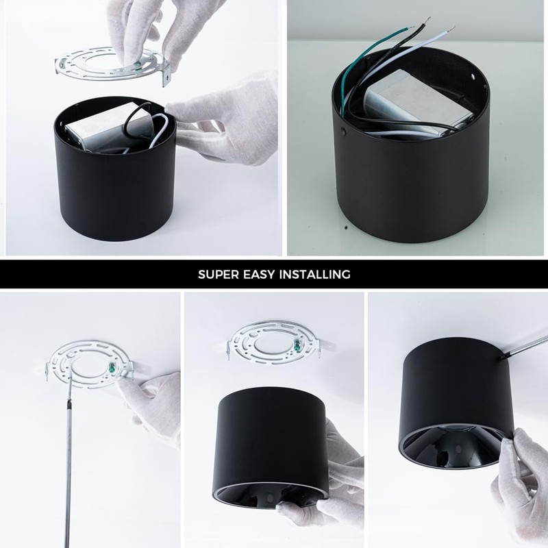 QIBANG 12W 5CCT Modern Led Ceiling Spotlights Indoor Dimmable 2700K-3000K-3500K-4000K-6000K
