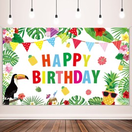Hawaiian Luau Birthday Party Decorations Supplies Hawaiian Party Backdrop Luau Party Background Tropical Hawaiian Jungle Theme Flamingo Pineapple Party Banner Summer Beach Pool Photography Background