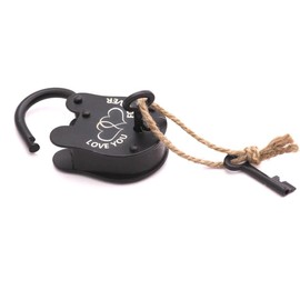 Love Lock - Vintage Pad Lock With Keys, Love You Forever (3.5 Inch)