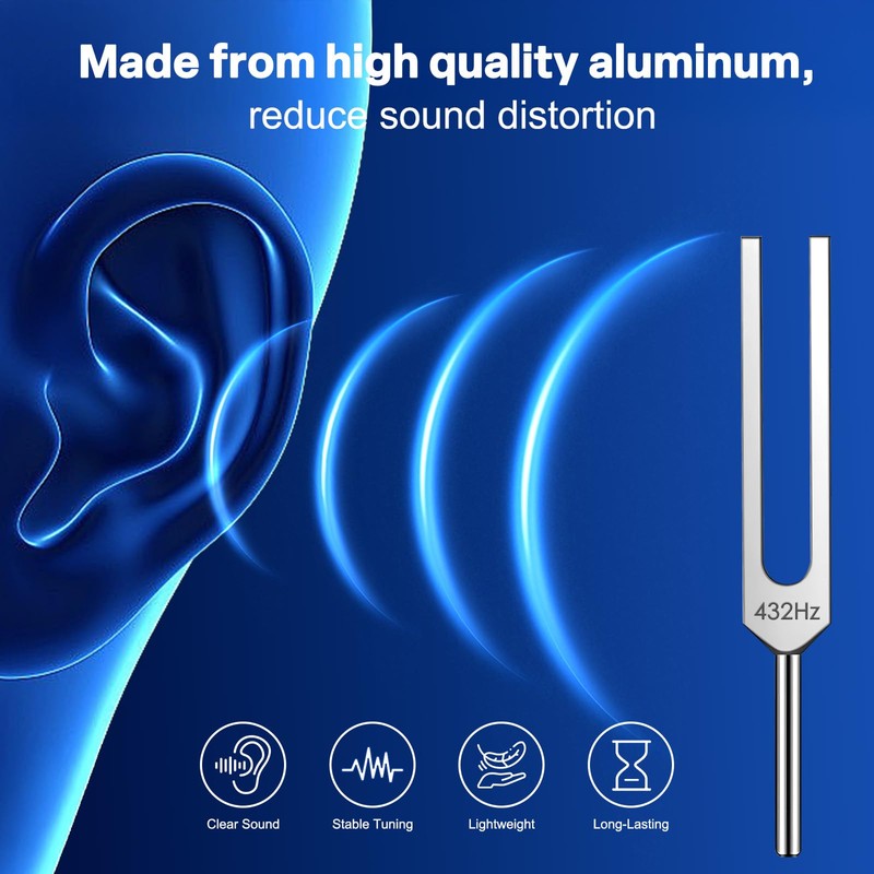 Tuning Fork Set – 128Hz 432Hz 512Hz 528Hz Weighted &