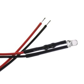 10 x 3 mm LED, 5 V, red, with 20 cm connection cable and integrated series resistor