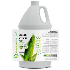 Premium Nature Pure Aloe Vera Gel For Face & Dry Skin, Sunburn Relief, Jelly for Skin Moisturizer from Aloe Vera Plant for Hair Aloe Gel 1 Gallon Bottle Bulk Size