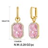 HolidayQbee Pink Earrings Pink Rhinestone Earrings Statement Crystal Earrings Rectangle