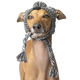 Canada Pooch Winter Dog Hat Pom Pom Hat Dog Beanie Knitted Warm Dog Hat for Small Medium Large Dog - Charcoal/S