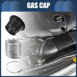 INFINAUTO Air Intake Duct Front Bumper Car Round Brake Air Duct Elastic Hose Van Plastic Aluminum 1 Set