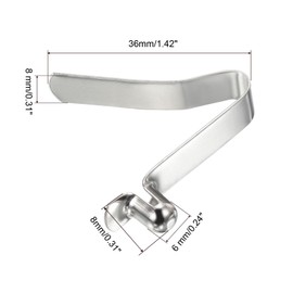 PATIKIL 8x6mm Kayak Paddle Snaps, 10 Pack Tent Pole Clips Steel V Shaped Single Pin Push Button Spring Clips Lock Tube Pole Clips for Camping Awning