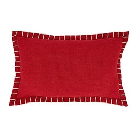 SARO LIFESTYLE Classic Charm Chunky Whip Stitch Throw Pillow Cover, Red, 12"x20"