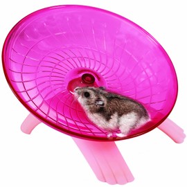 Hamster Wheel Silent Saucer Spinner/Quiet Exercise Flying Runner Dwarf Hamster/Gerbil Rat/Hermit Crab (Pink)