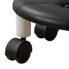 Round Low Rolling Stools Fuax Leather Universal Wheel Small Roller