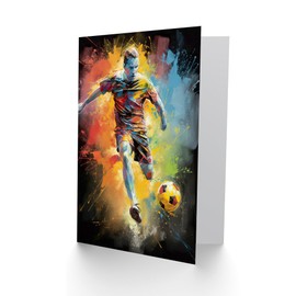 Artery8 Football Fan Soccer Striker for Husband Him Dad Son Brother Birthday Thank You Fathers Day Blank Art Greeting Card
