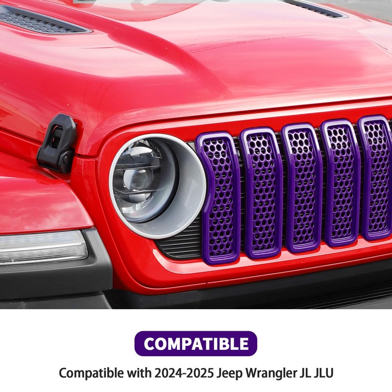 SQQP Front Grill Insert Mesh Grille Inserts Cover Kit 7Pcs