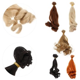 STOBOK Doll Hair Craft High Temperature Silk Hair 100 cm Long 5 Pieces BJD Doll Wig Synthetic Hair Hairpiece Dolls Marionette DIY Making Repair Accessories