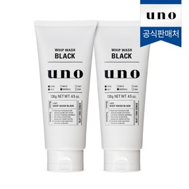 Uno 우노 휩 워시 블랙 130g  2개 +휩 워시 블랙 30ml 2개 Uno Whip Wash Black 130g 2 pcs + Whip Wash Black 30ml 2 pcs