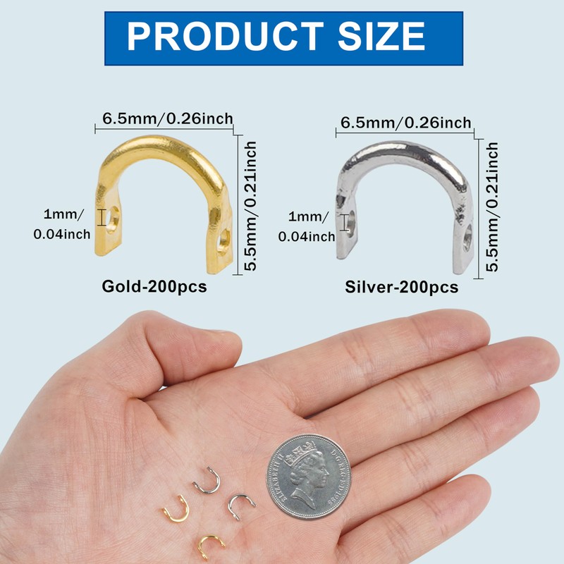 Fishing Clevis Easy Spin Spinner Clevis, 200pcs U-Shaped Brass Links