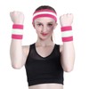 ONUPGO Sweatband Set Sports Headband Wristband Set Sweatbands Terry Cloth